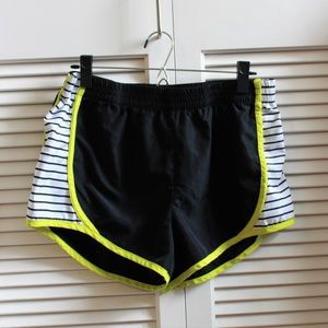 Mud Pie Harper Running Shorts Black Stripe